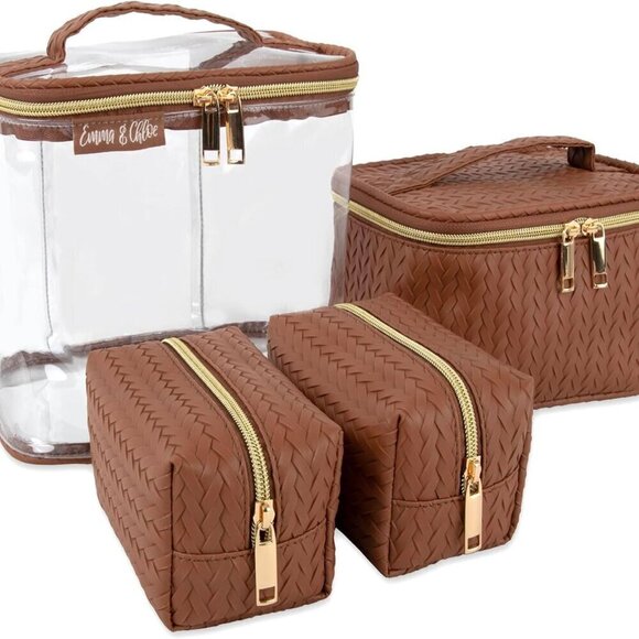 Handbags - Travel Toiletry Bags for Women, 4 Piece Waterproof Cosmetic Case, Set, Pouch Mak